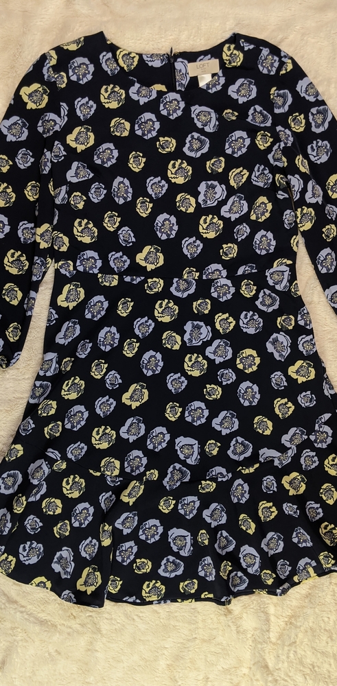 Loft Outlet Navy Floral Dress